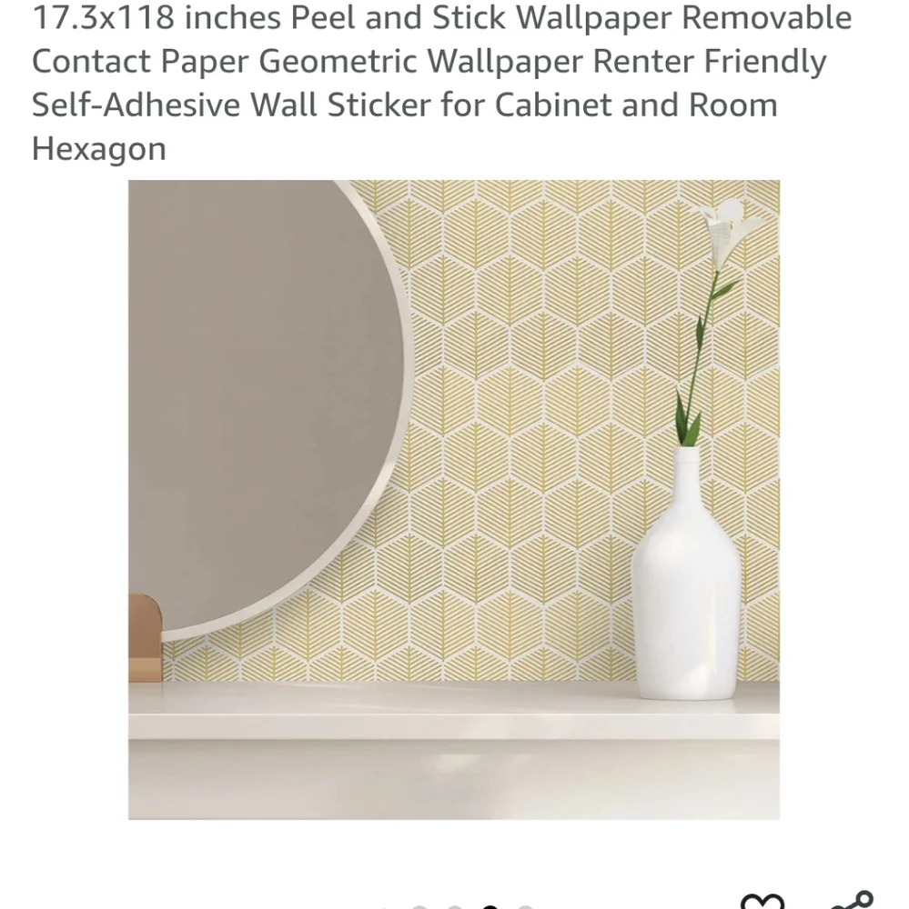 Geometric Hexagon Peel and Stick Wallpaper - Gold New 17.3×118inch